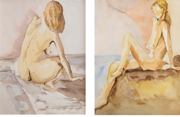 Dana Ciric - Weiblicher Akt Aquarell